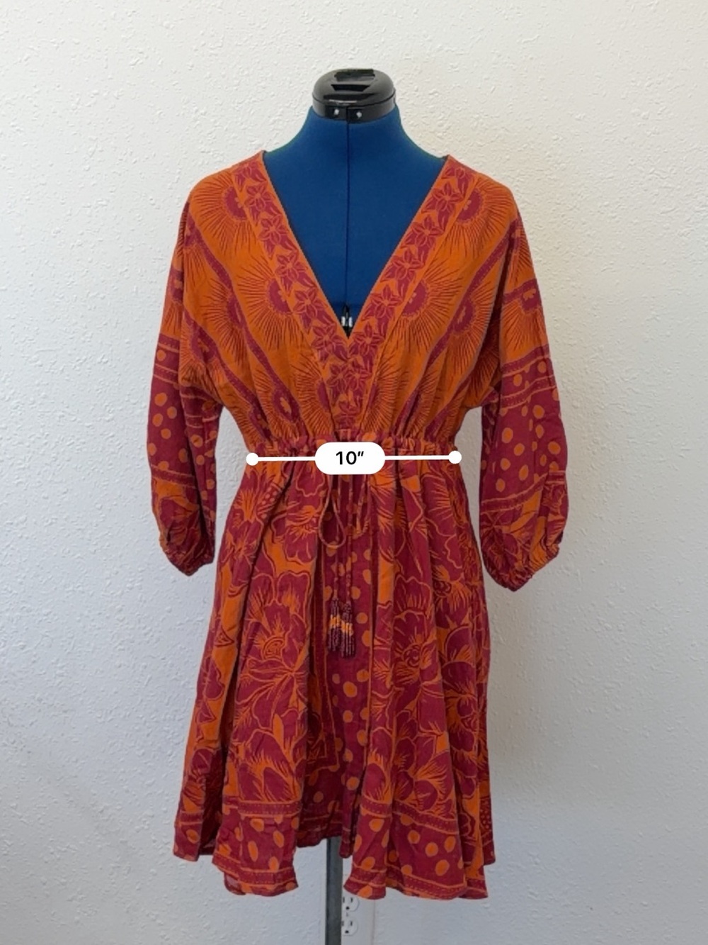 FARM Rio Anthropologie Orange Tunic Mini Dress Size S - Picture 11 of 11